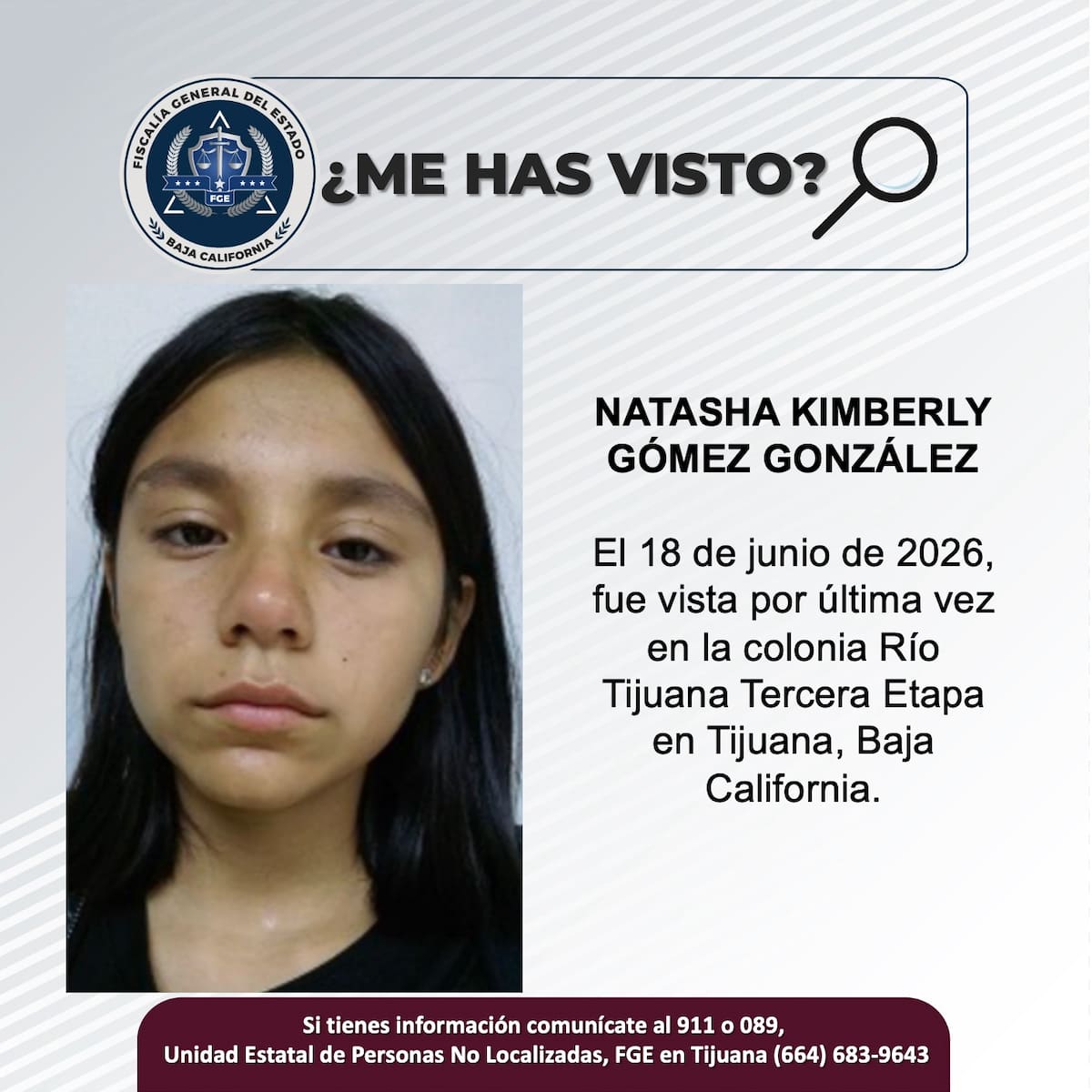 Fue vista por última vez el 18 de junio de 2026.