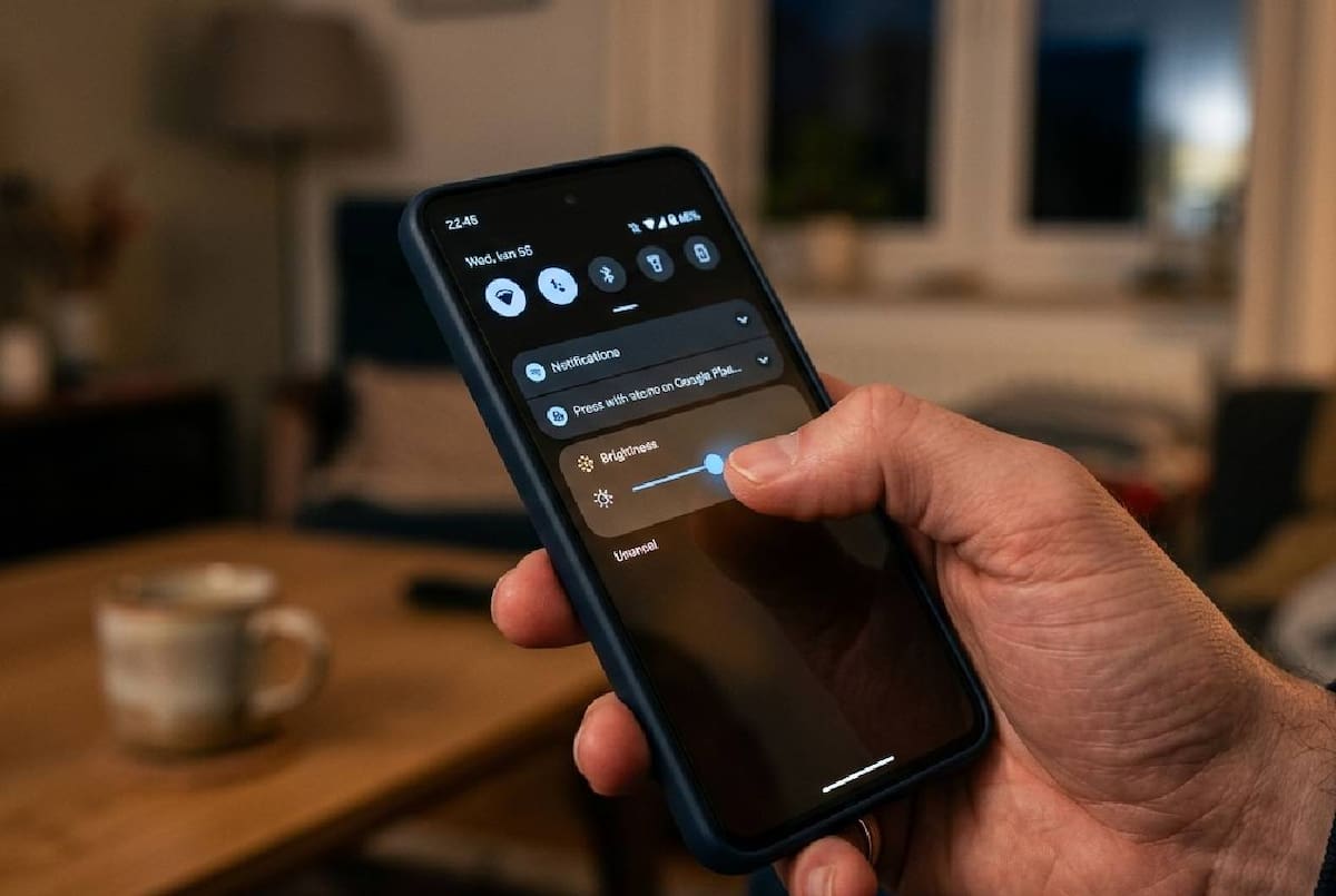 Una de las formas más sencillas de ahorrar batería en el celular, es reducir el brillo de la pantalla. | Foto: Gemini