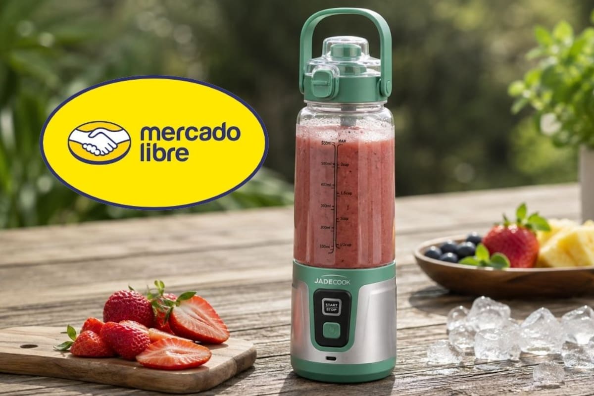Licuadora portátil Jade Cook baja a 722 pesos en Mercado Libre con envío gratis y opción de pago a meses sin intereses