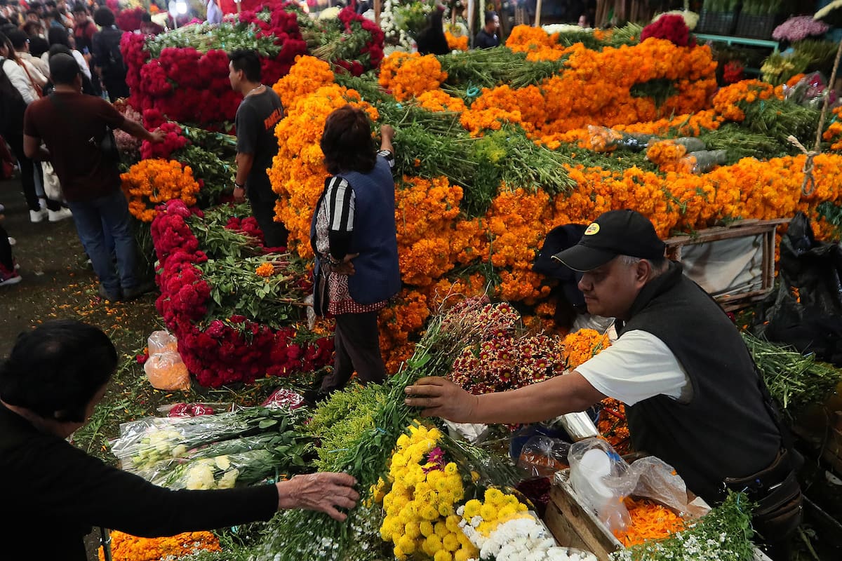 Ven bien venta de flores por Día de Muertos