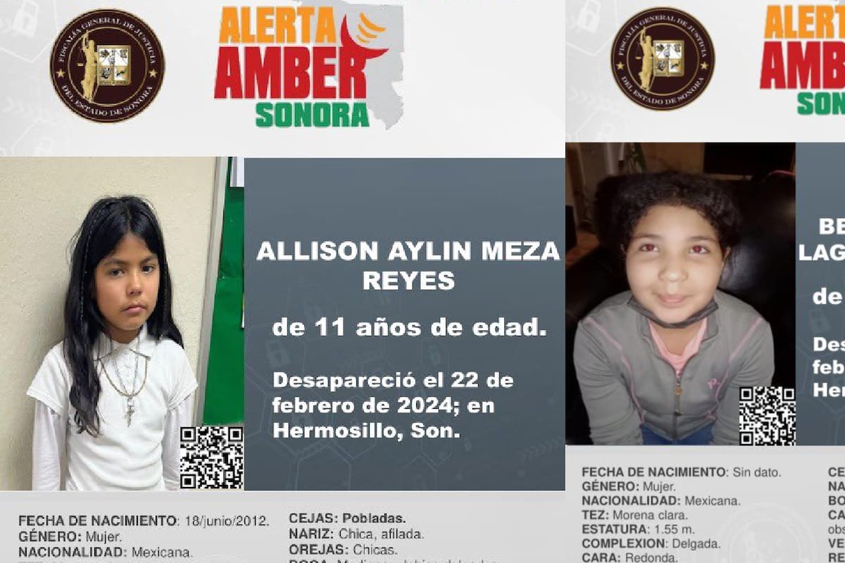 Se activa Alerta Amber por niñas desaparecidas en Hermosillo al salir de primaria en el Coloso