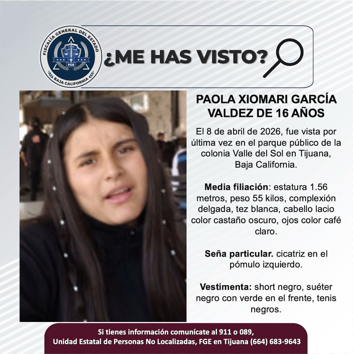 Fue visto por última vez el 10 de marzo de 2026.