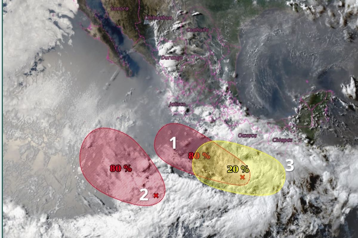 Advierte Conagua sobre posible formación de dos ciclones tropicales en el Océano Pacífico