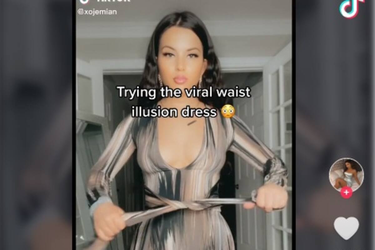 'Vestido ilusión' hace 'desaparecer' centímetros de cintura y sorprende en TikTok