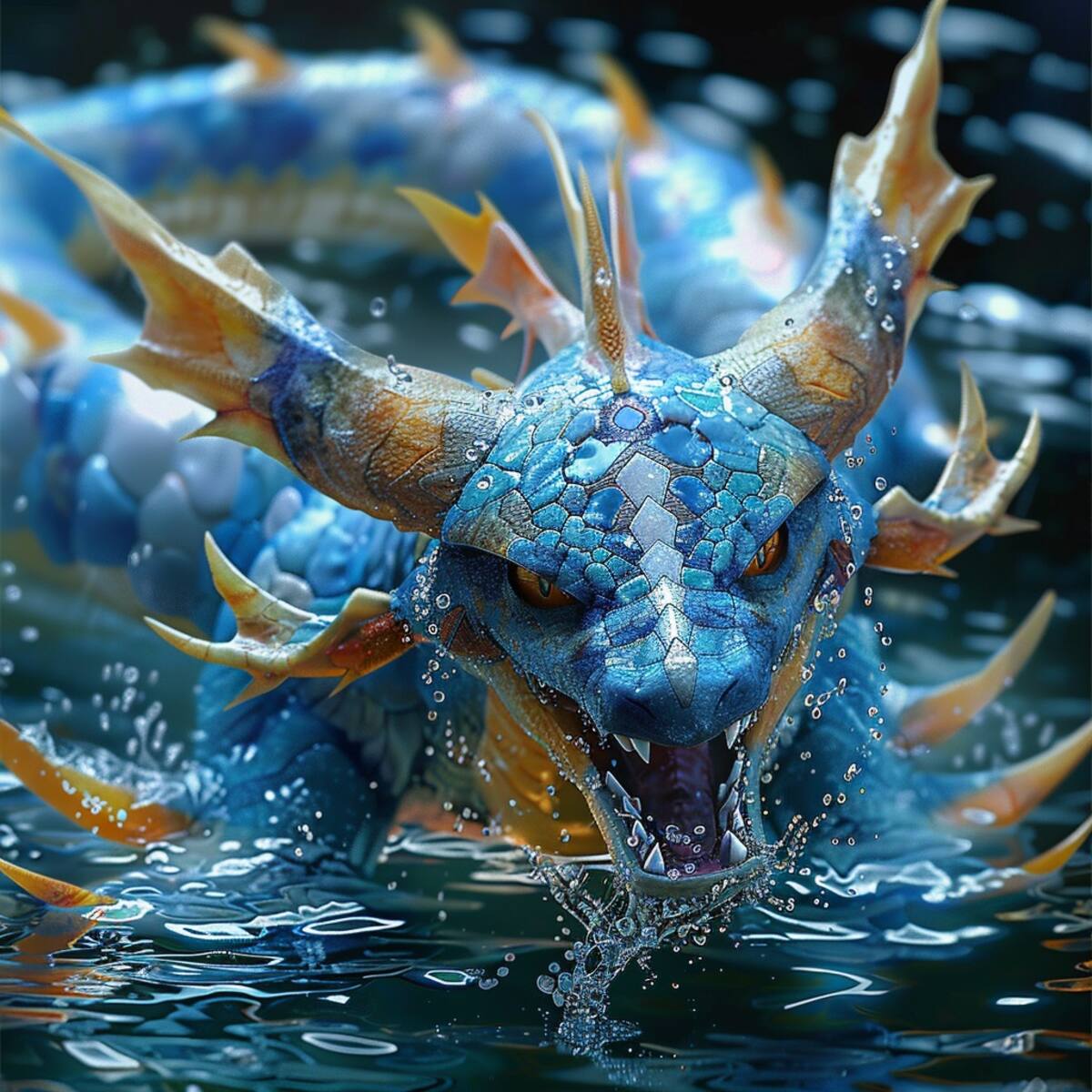 Gyarados es uno de los Pokémon más poderosos y temidos. Mira cómo luce en esta imagen creada por la Inteligencia Artificial de Midjourney