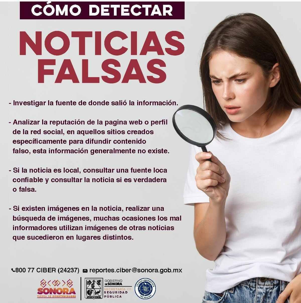 La Unidad Cibernética de Sonora muestra cómo detectar noticias falsas con estas acciones.