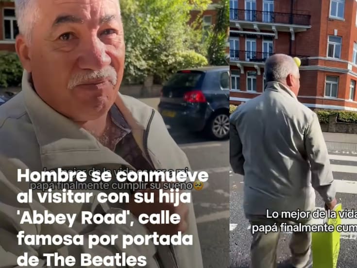 Como le brillaron sus ojitos: hombre causa conmoción al cruzar Abbey Road con su familia en Londres