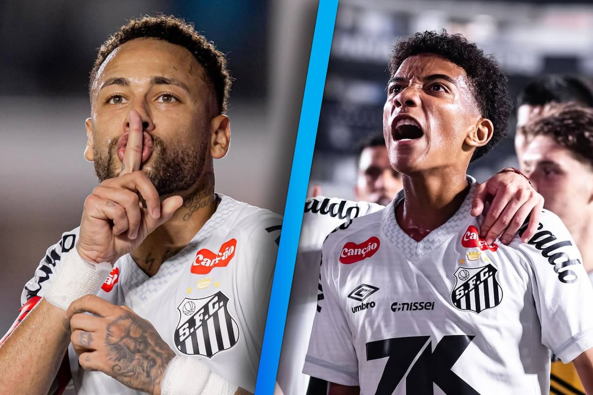 Neymar Jr. se va a los “manotazos” con el hijo de Robinho durante el entrenamiento del Santos de Brasil
