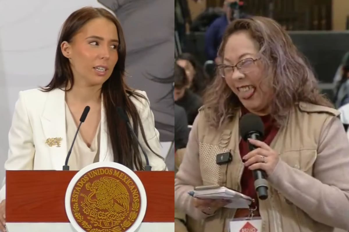 Reportera confunde a Majo Aguilar con Ángela Aguilar en La Mañanera y Claudia Sheinbaum reacciona (VIDEO)