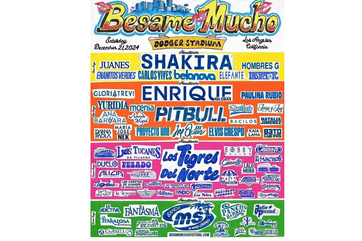Shakira, Los Tigres del Norte y Banda MS encabezan el festival Bésame Mucho