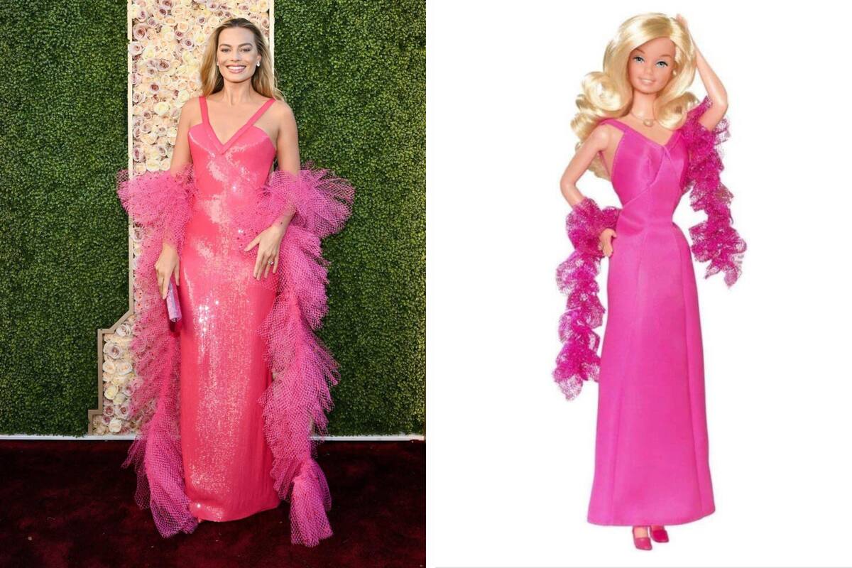 Margot Robbie viste el vestido de Barbie Superstar de 1977 en los Golden Globes