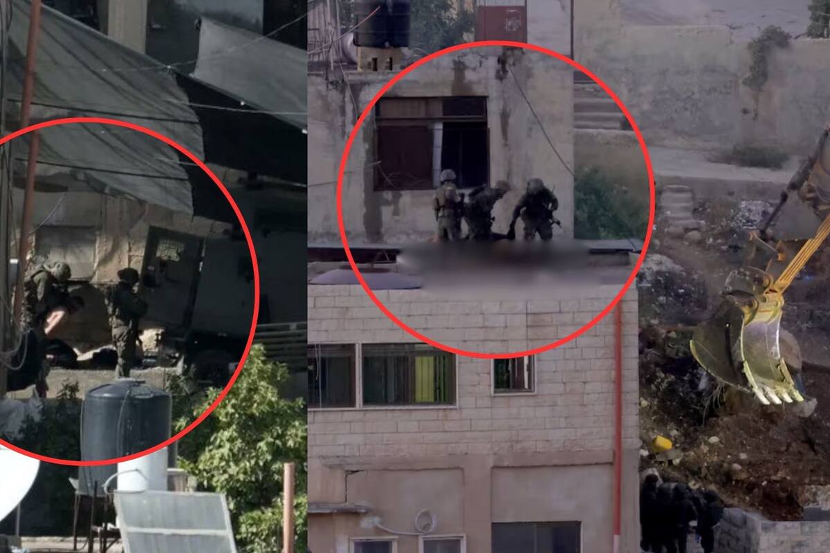 Soldados israelíes arrojan cuerpos desde azotea