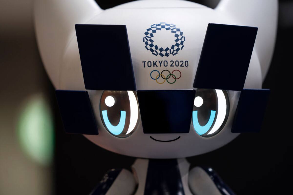 TOKYO, JAPAN - DECEMBER 18: A robotic version of the 2020 Tokyo Olympic and Paralympic Games mascot character Miraitowa is seen in the Toyota Motor Corp. booth at the International Robot Exhibition on December 18, 2019 in Tokyo, Japan. iREX International Robot Exhibition in Tokyo, one of the world's largest trade shows exhibiting industrial and service robots, will run until December 21. (Photo by Tomohiro Ohsumi/Getty Images)