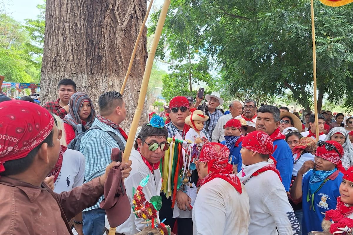 Cumplen fiesteros Mayos y bañan a San Juan