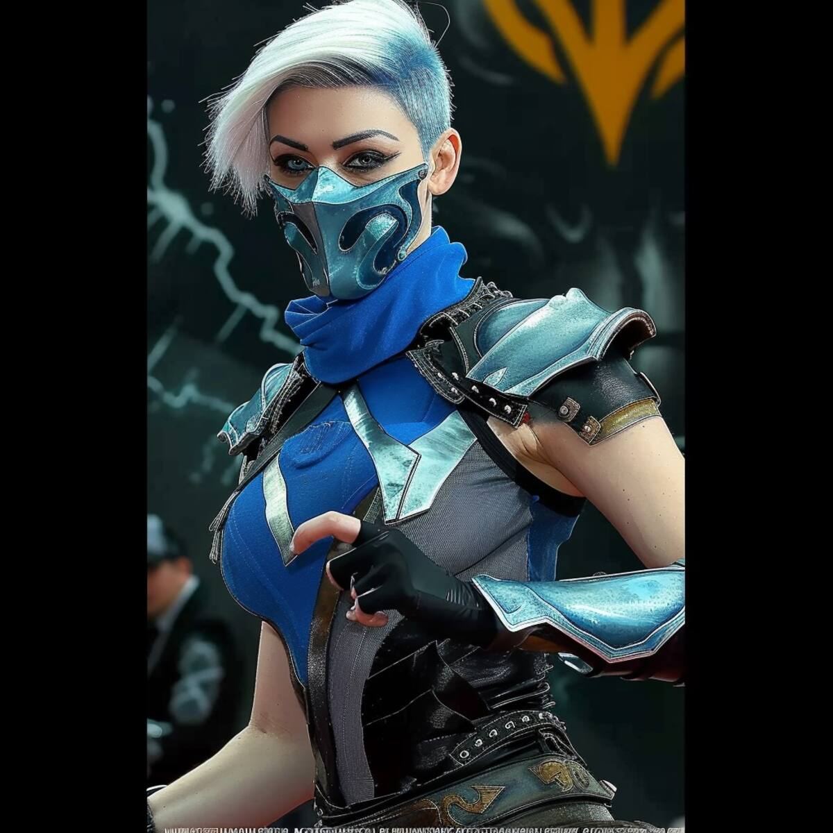 Así se vería Frost si fuera una persona real. La IA de Midjourney genera una imagen de la combatiente de Mortal Kombat basada en una descripción textual.