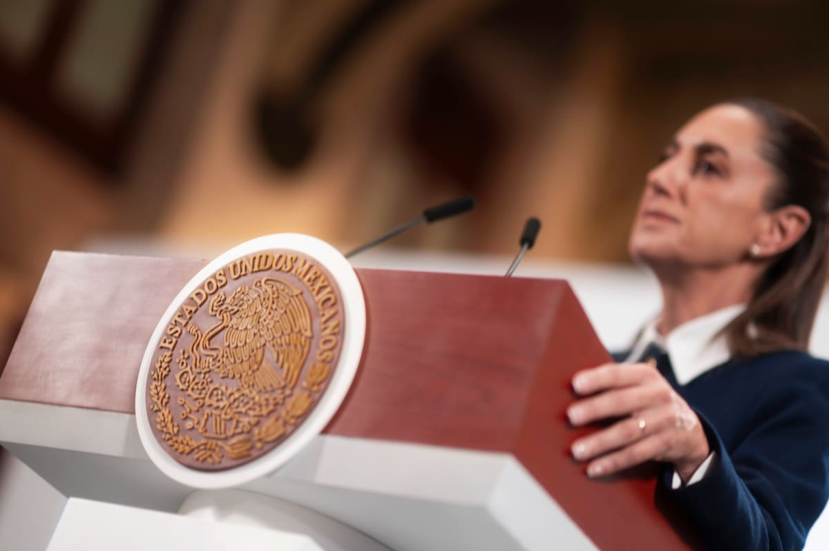 La presidenta Claudia Sheinbaum en su 'Conferencia del Pueblo' del 15 de julio del 2025. | Crédito: Presidencia