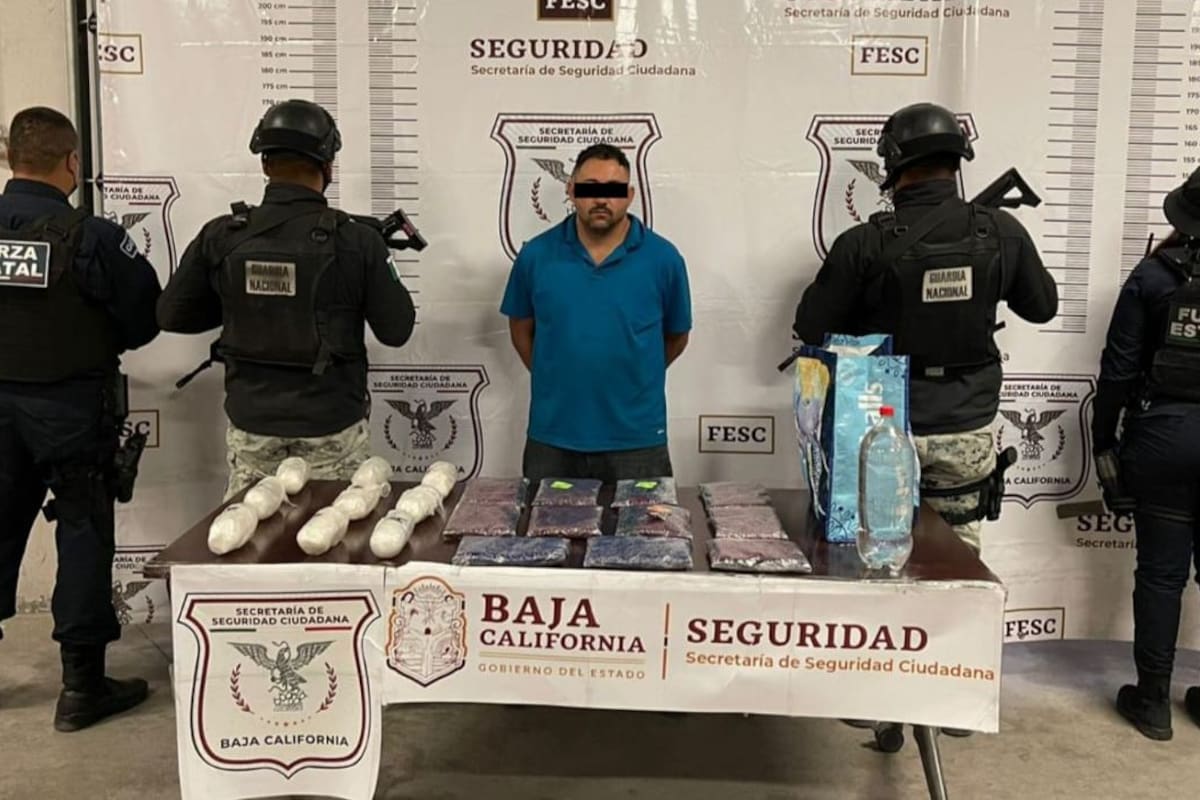 Detiene la FESC a hombre con metanfetamina en Tijuana