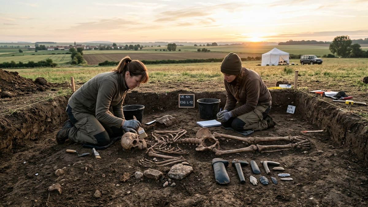 Una mujer fue enterrada con herramientas de piedra pulida, un ajuar funerario asociado mayoritariamente a hombres en ese contexto histórico.
