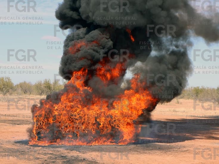 FGR lleva a cabo evento de incineración de casi media tonelada de narcóticos en Sonora