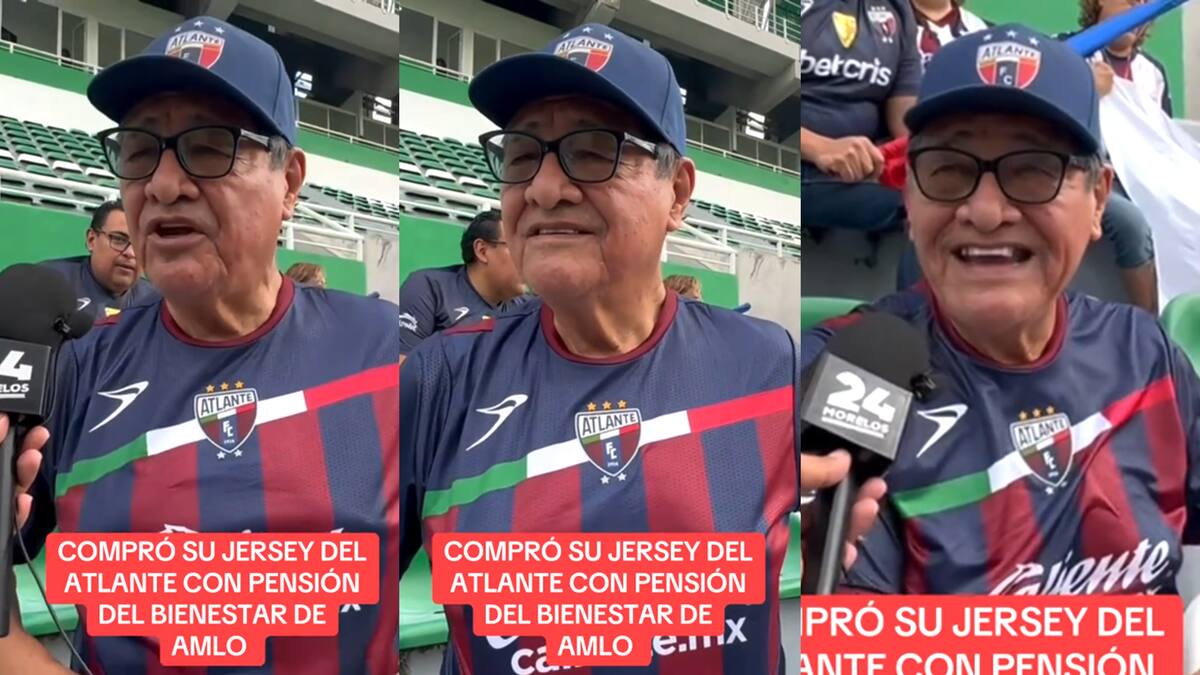 Abuelito se hace viral al usar su Pensión del Bienestar para comprar la nueva playera del Atlante