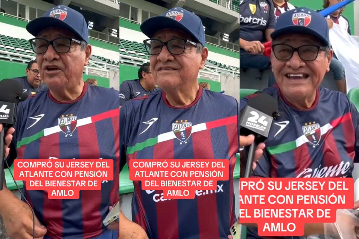 Abuelito se hace viral al usar su Pensión del Bienestar para comprar la nueva playera del Atlante