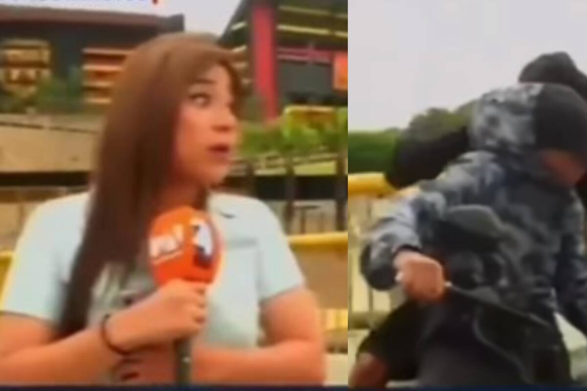 VIRAL: Periodista hablaba sobre seguridad y dos sujetos llegaron para asaltarla