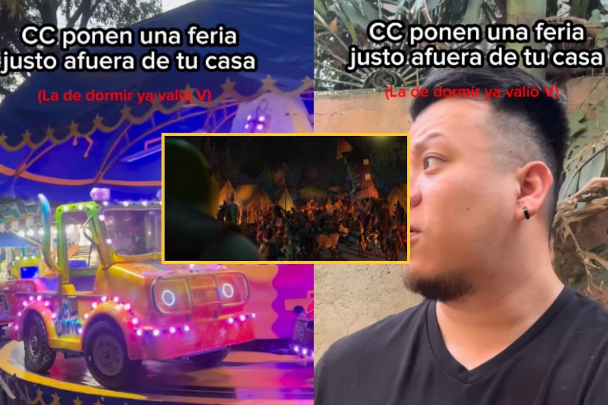 Colocan juegos mecánicos frente a la casa de un hombre, él se compara con Shrek y se vuelve meme