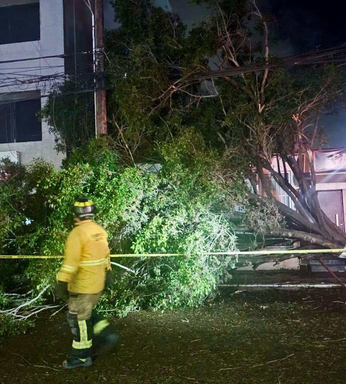 La Dirección de Protección Civil atendió y canalizó incidencias como cortocircuitos, cables colgando, explosiones de transformador, inundaciones y caídas de postes; se registró un acumulado de 7.8 milímetros, con saldo blanco hasta el momento. Foto: Cortesía