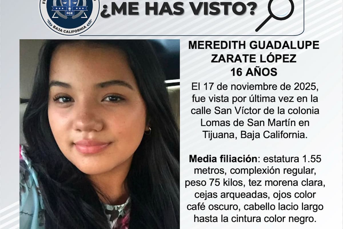 Se busca a Meredith Guadalupe Zarate López de 16 años de edad