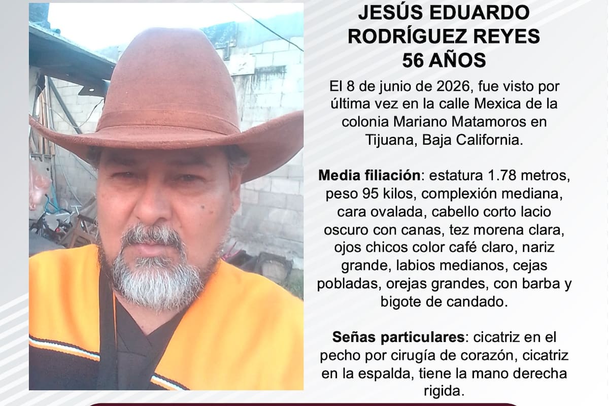 Se busca Jesús Eduardo Sánchez Tirado de 58 años