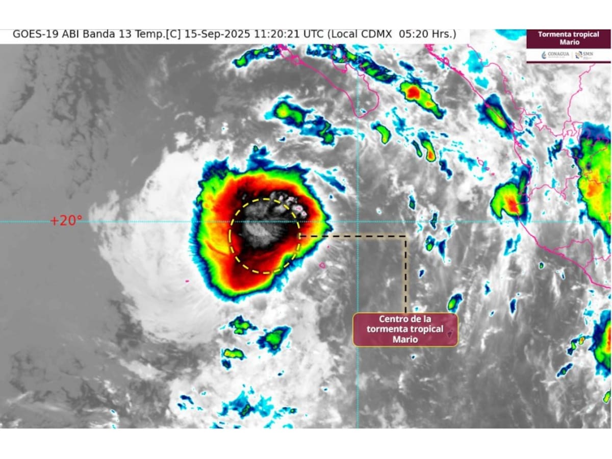 Tormenta tropical 'Mario': estados con lluvias intensas hoy 15 de septiembre. | Crédito: SMN