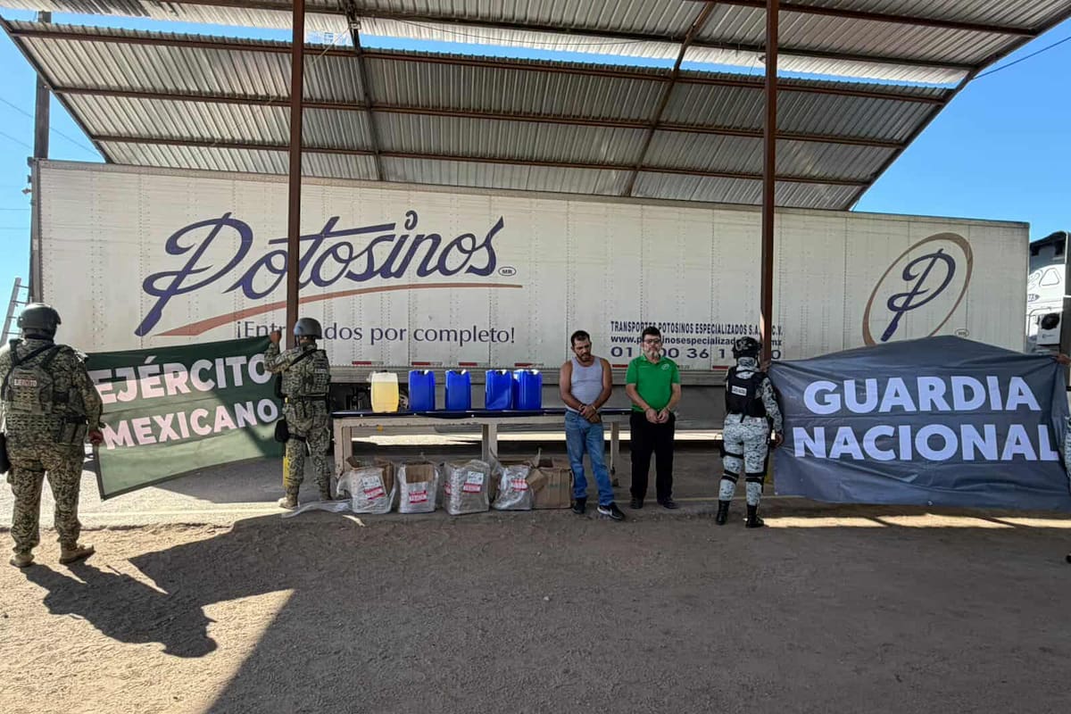 Aseguran precursores químicos en reten militar de SLRC