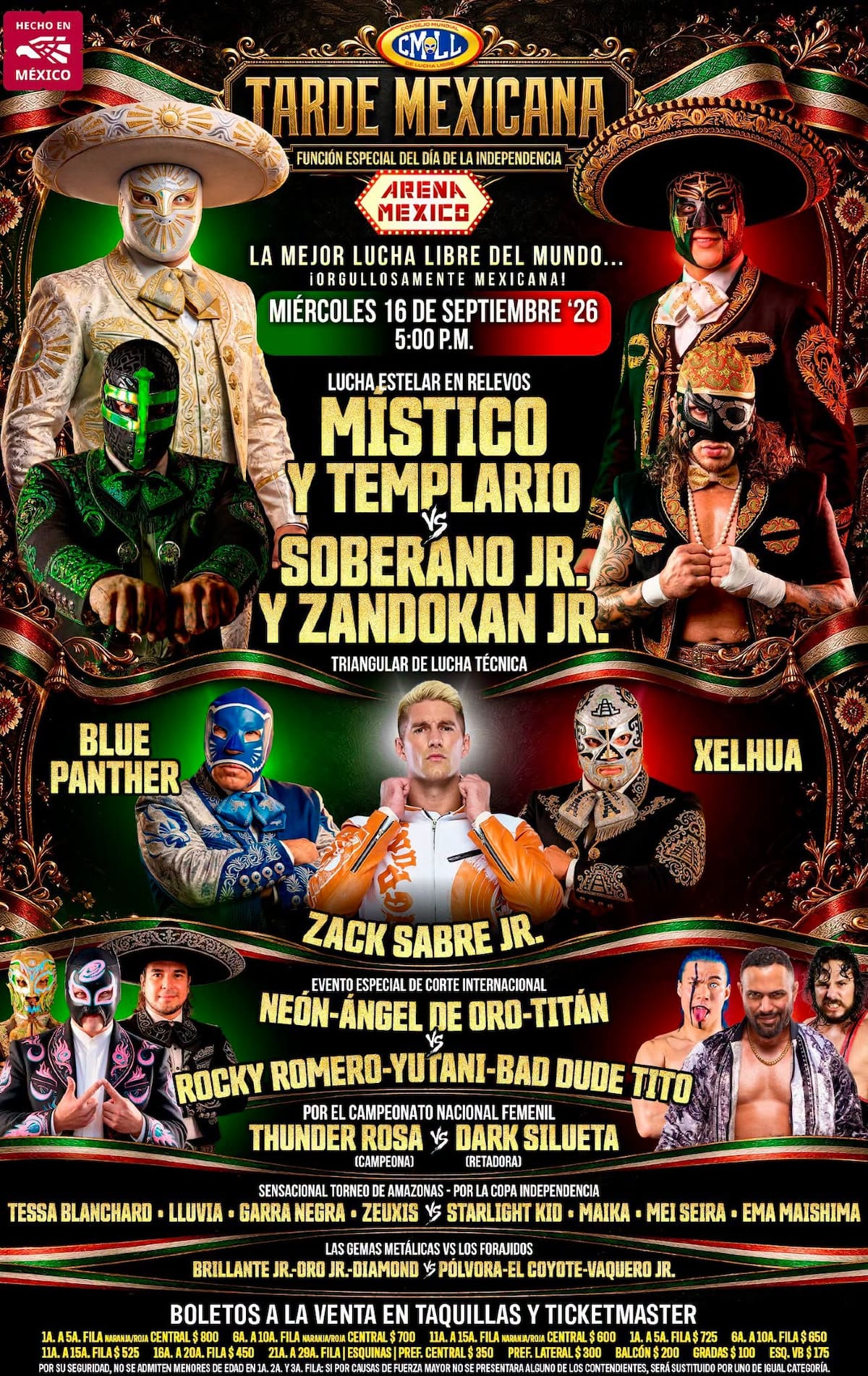 Cartelera completa de la CMLL para la Tarde Mexicana en la Arena México. (Foto: CMLL)
