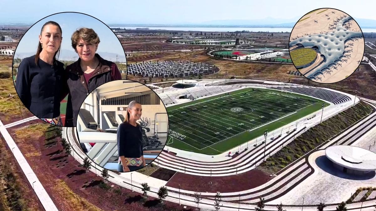 Claudia Sheinbaum promueve espacios deportivos en el Parque Ecológico Lago de Texcoco junto a Delfina Gómez y recuerda que ahí se planeó “un aeropuerto que se iba a hundir”