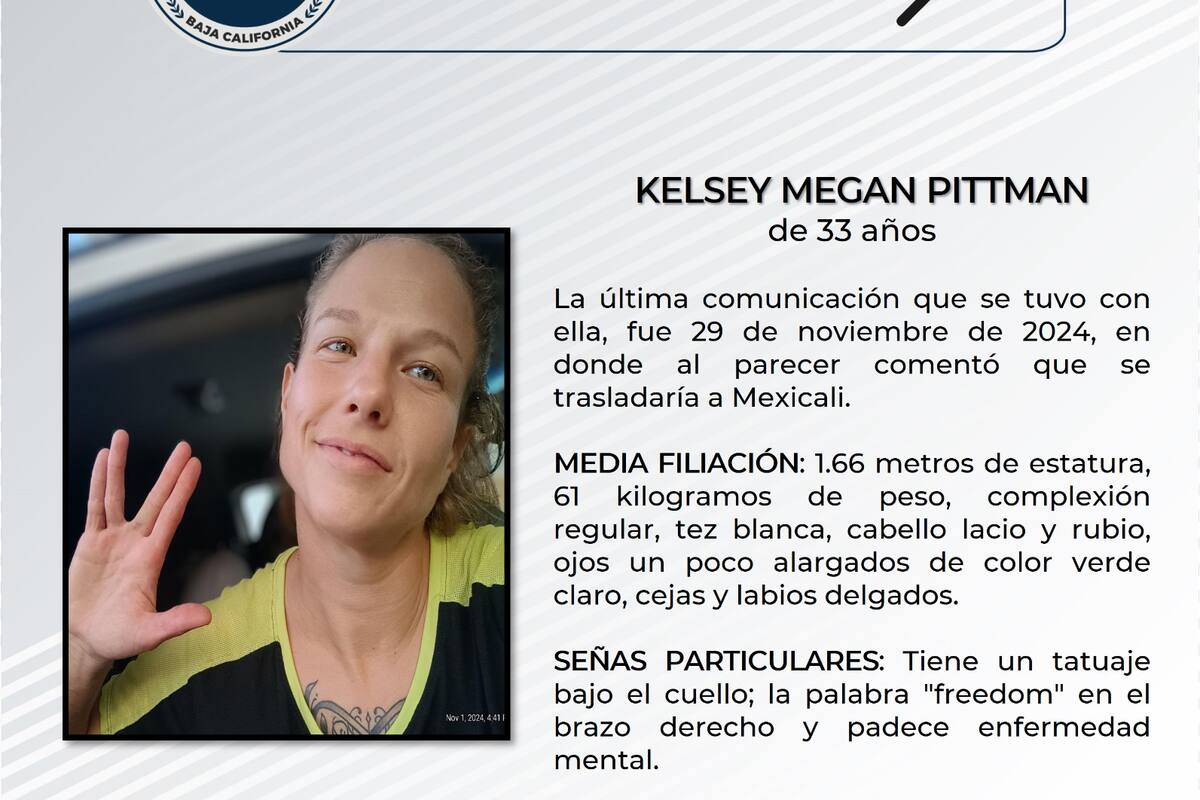 Se solicita ayuda para localizar a Kelsey Megan Pitman