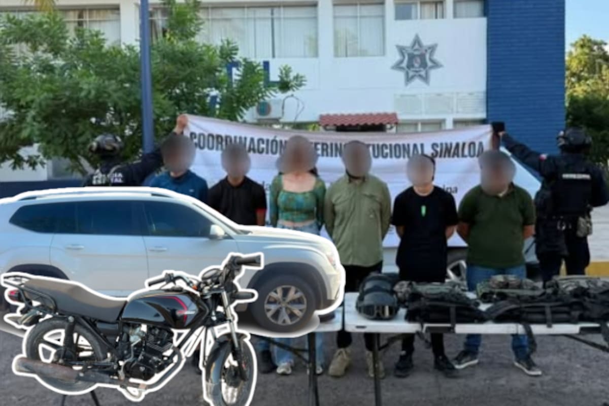 Cae grupo armado en Culiacán: seis detenidos, entre ellos tres menores, y decomiso de arsenal, drogas y vehículos robados