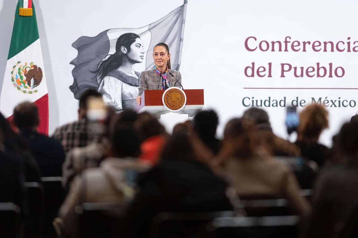 La presidenta Claudia Sheinbaum Pardo en su "Mañanera del Pueblo" del 21 de febrero del 2025. | Crédito: Presidencia