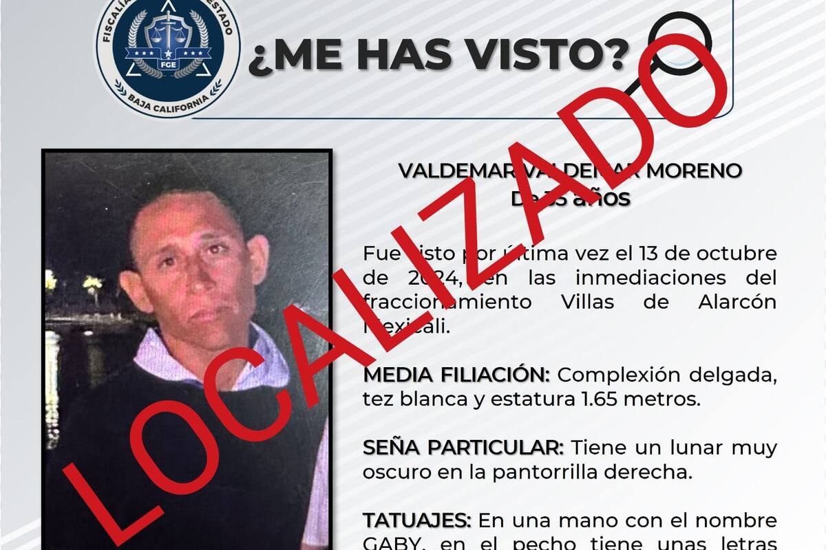Localizan a Valdemar Valdemar Moreno