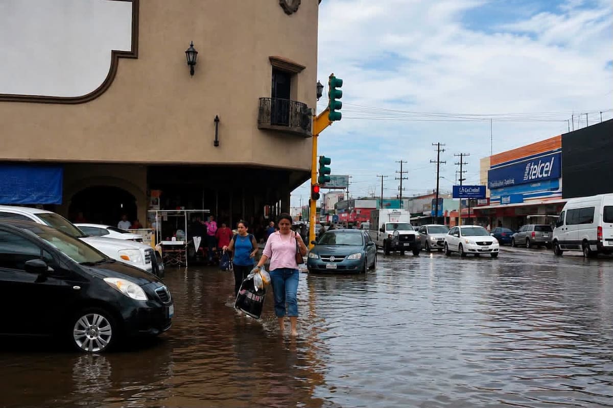 Lluvia y fuertes vientos provocan caída de árboles y otras afectaciones en Ciudad Obregón