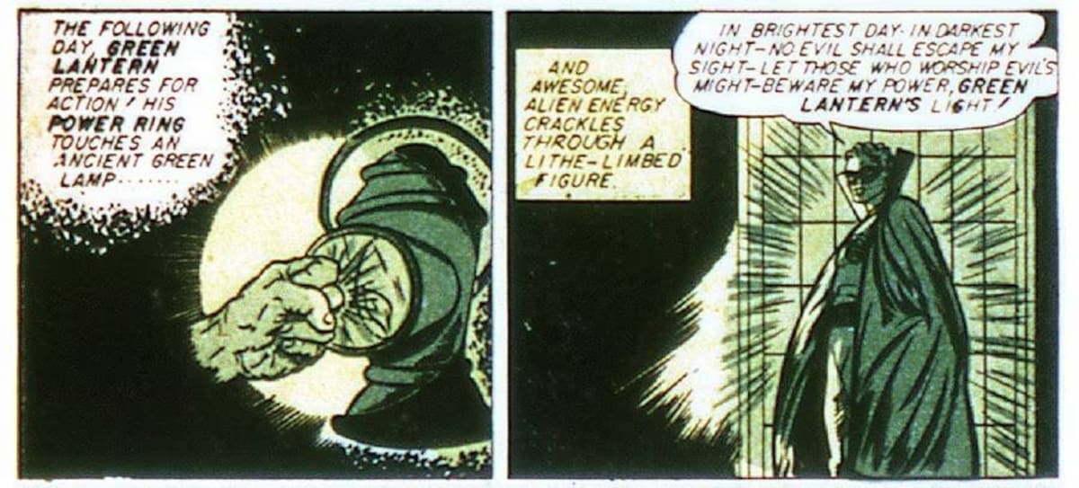 La primera vez que apareció el juramento de Linterna Verde en un cómic en 1943. (Foto: DC Comics)