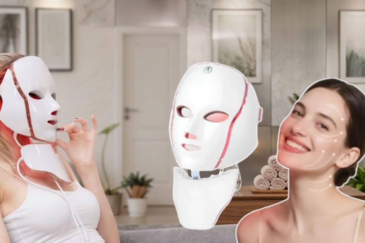 La máscara LED para rostro y cuello con 20% de descuento en Mercado Libre que baja su precio a 559 pesos y te permite hacer tu propia fototerapia profesional en casa