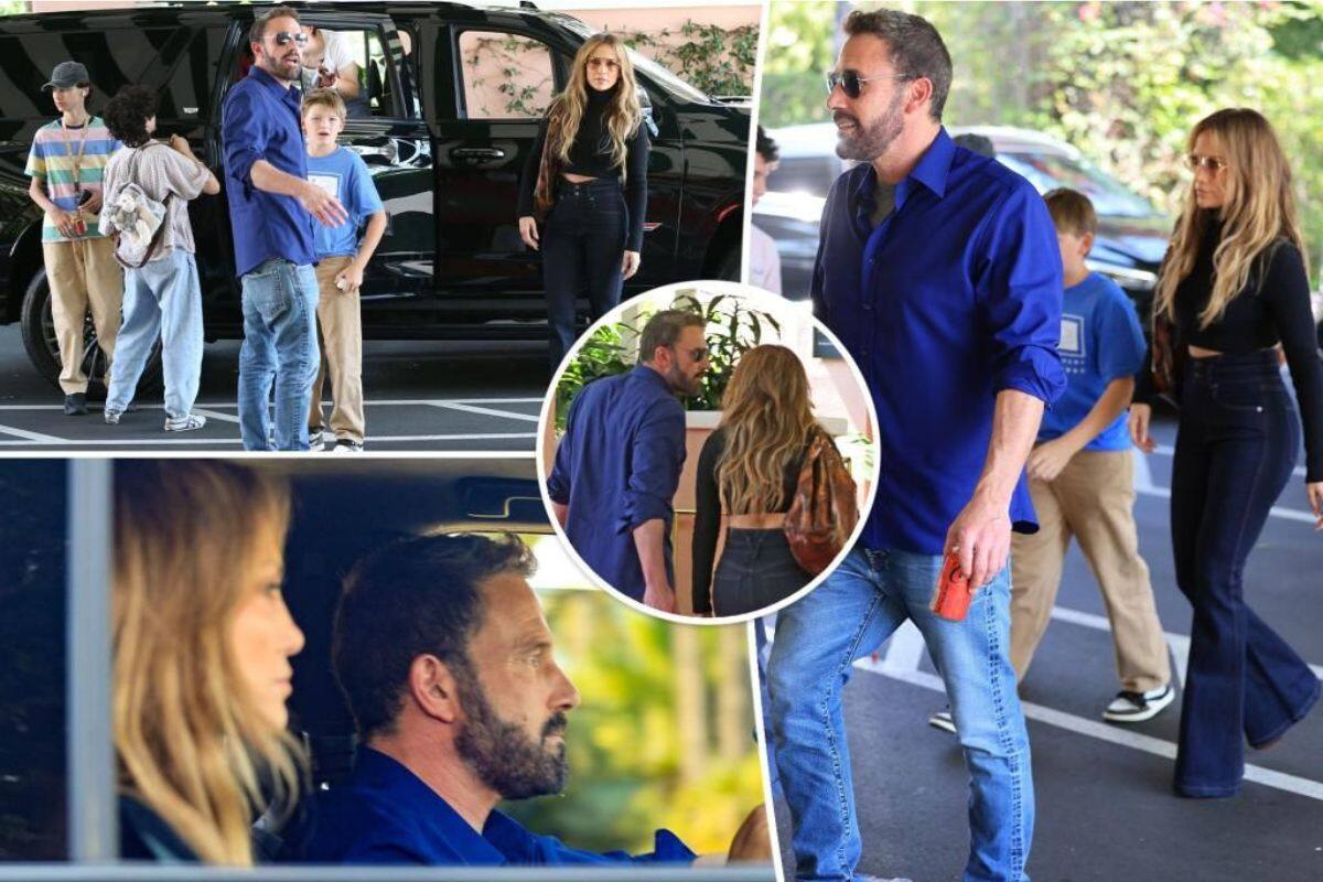 Jennifer Lopez y Ben Affleck se ven cariñosos durante brunch con sus hijos en medio de su proceso de divorcio