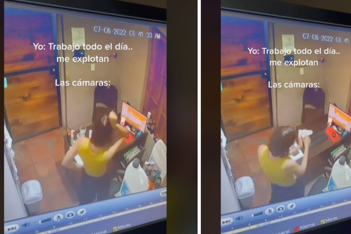 VIDEO: Joven asegura que la explotan en el trabajo y una cámara de seguridad la graba bailando en la oficina