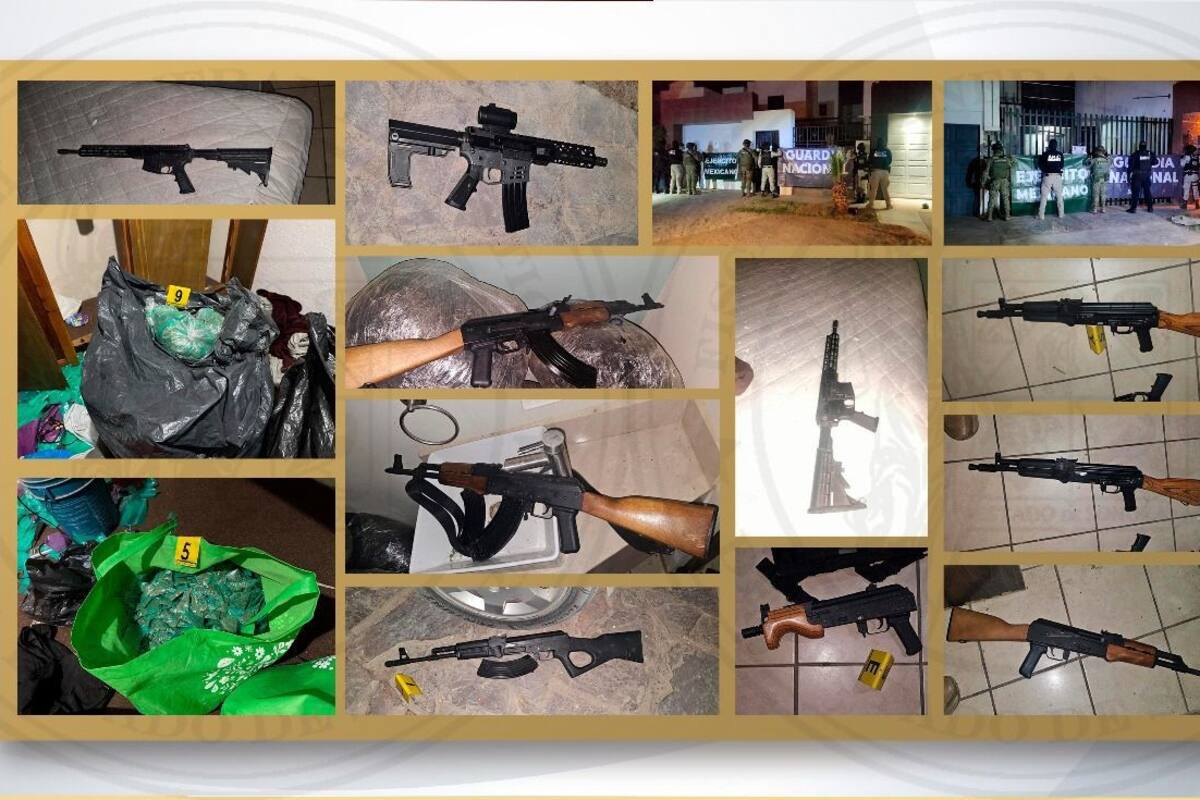 Decomisan armas, droga y vehículos en cateos en San Luis Río Colorado