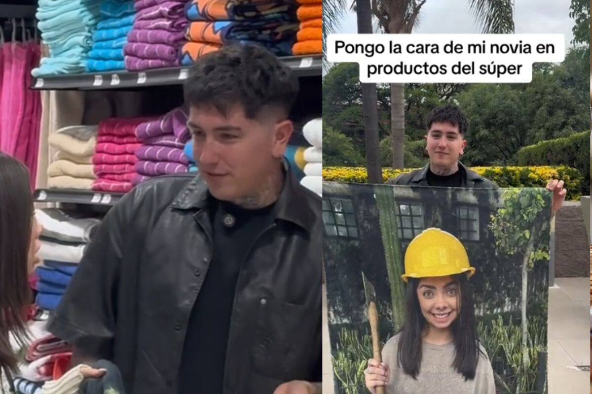 influencer pone el rostro de su novia en una toalla de supermercado y se vuelve viral