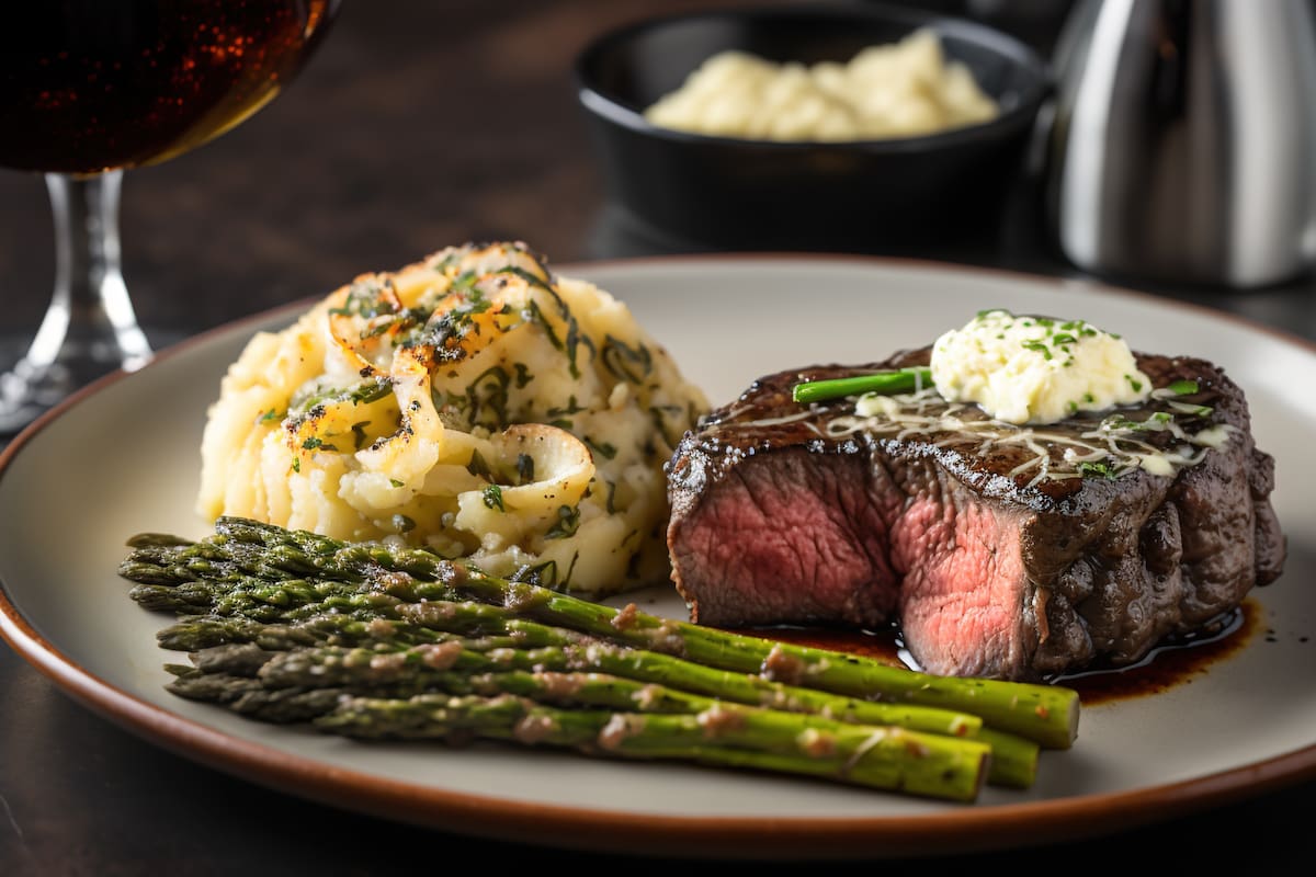 “Rib eye” con guarniciones