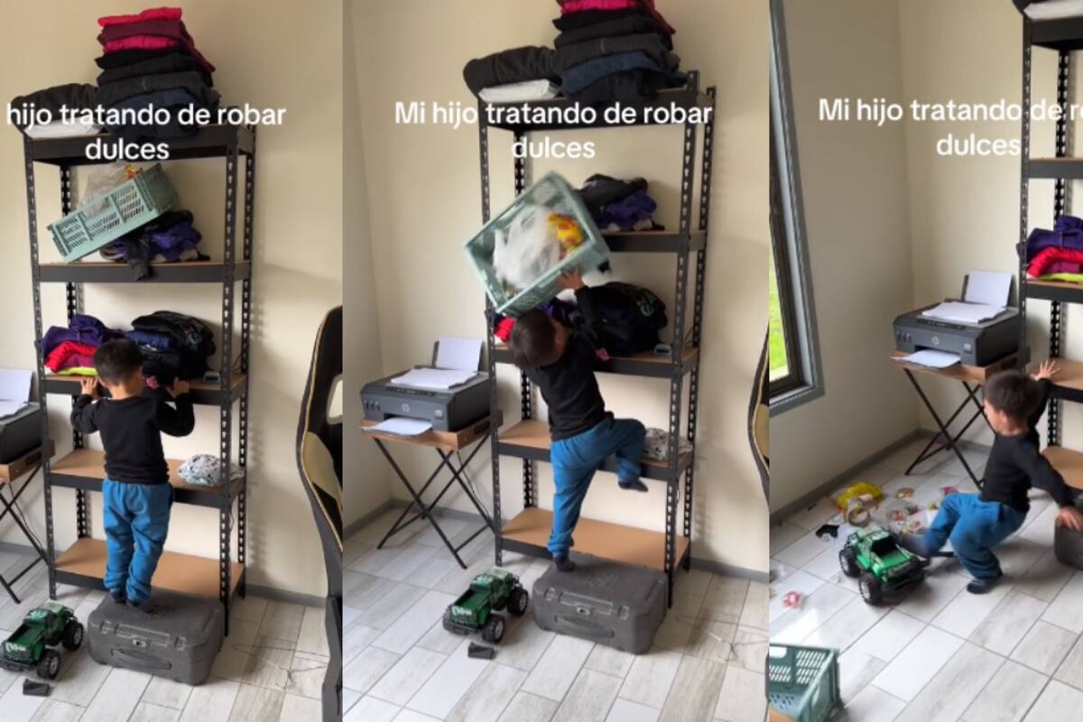 VIDEO: niño se hace viral por intentar robar dulces de una estantería y FALLAR en el intento