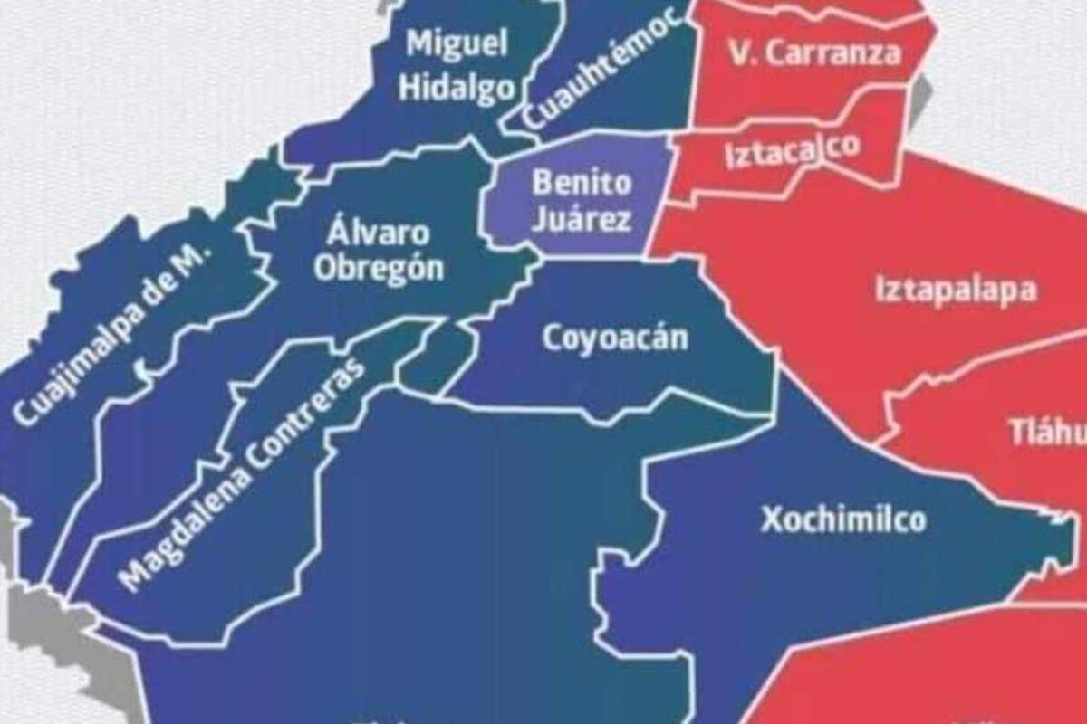 CDMX se "divide en dos" tras elecciones: entre Morena y PRI-PAN-PRD