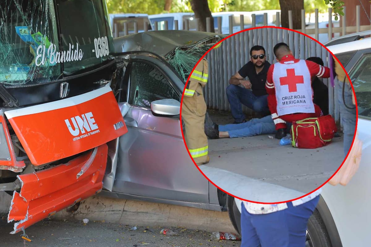 Fuerte choque cuádruple con camión involucrado deja tres lesionados en Hermosillo