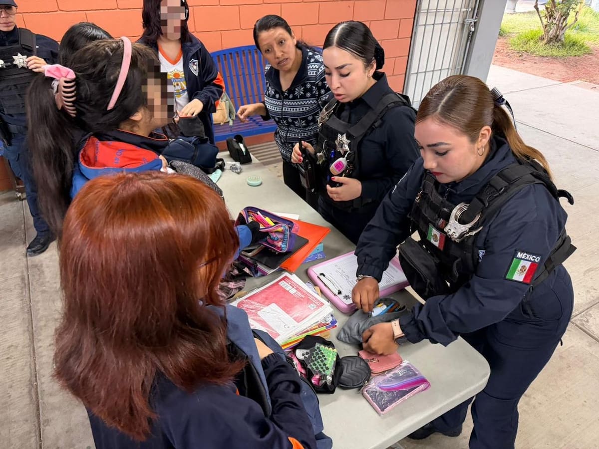 Estas acciones se llevaron a cabo en conjunto con autoridades educativas, con el objetivo de reforzar las condiciones de seguridad dentro de la escuela y en sus alrededores. Foto: Cortesía